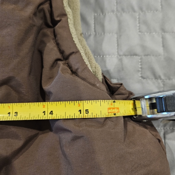 Womens Eddie Bauer Reversible Fleece Puffer Vest Brown Size 18/20 - Picture 6 of 9